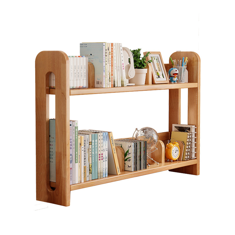 Estantería de escritorio de madera maciza para estudiantes verticales Estante de almacenamiento para escritorios multicapa para niños Estante de almacenamiento simple con libro