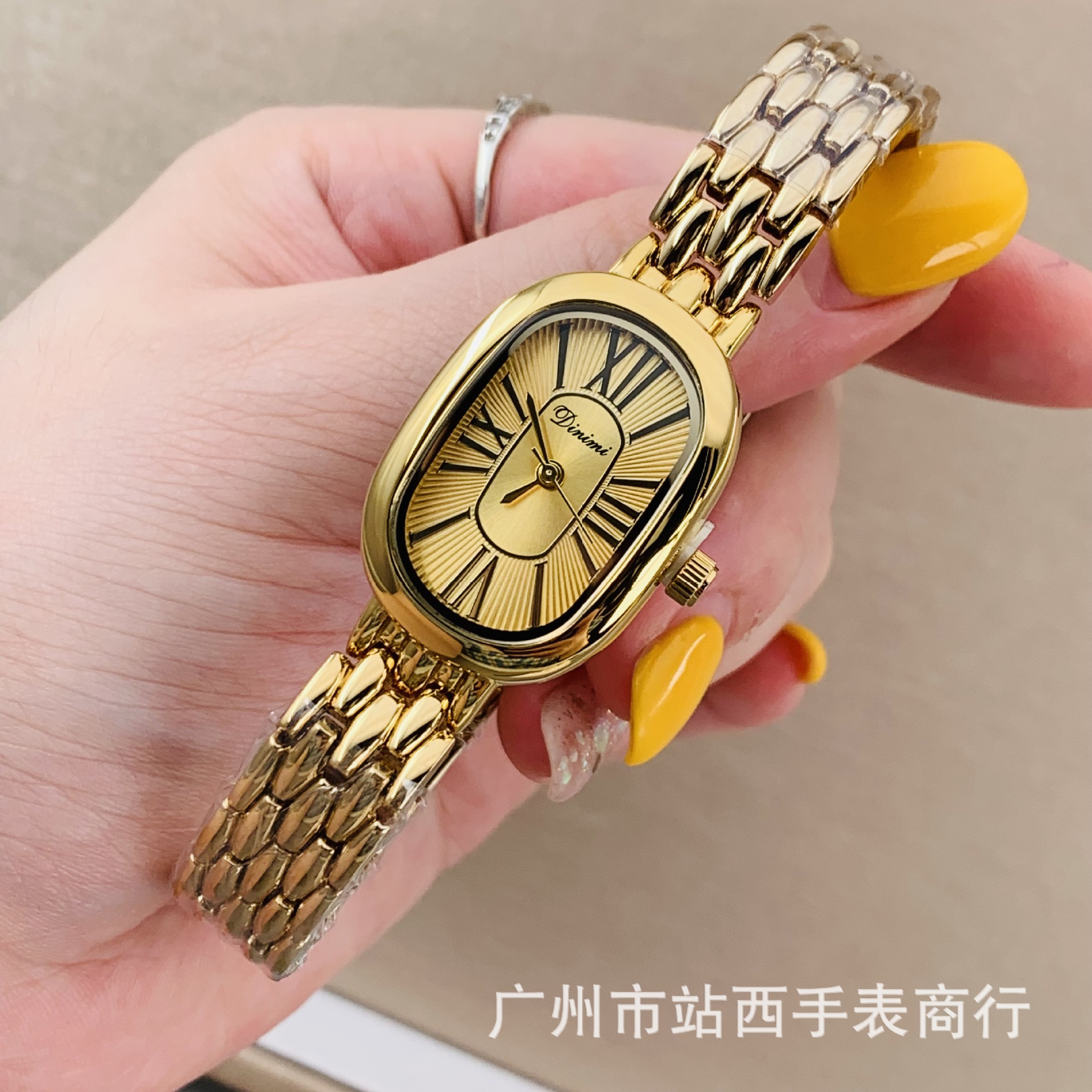 dimini蒂米妮手链手表女士椭圆形金色女表罗马刻度复古感贸易批发