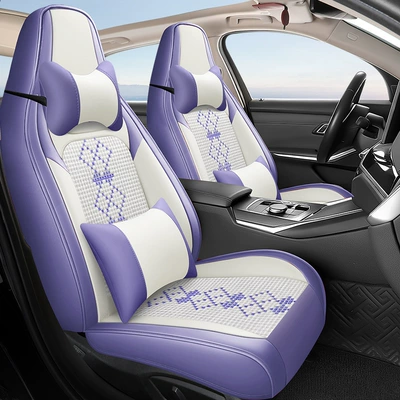 Leather Ice Silk One-Piece Universal Car – Universal seat cover