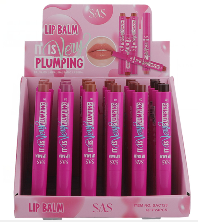(caja de exhibición) SAS transfronterizo venta caliente doble cepillo de labios mate mate desnudo impermeable mate a largo plazo no taza de lápiz labial