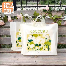 塑料手提袋高级服装礼品打包袋子ins波点手提袋油画女装购物袋