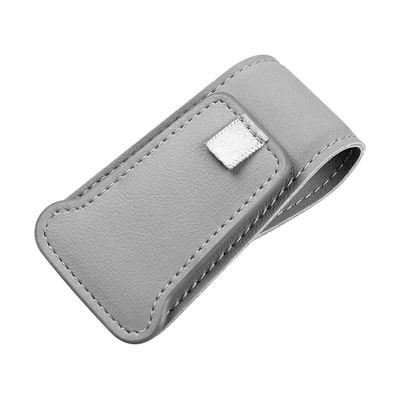 Car Sunglasses Holder Multifunctional | Car Glasses Clip/Bill Clip - leather-clip-grey