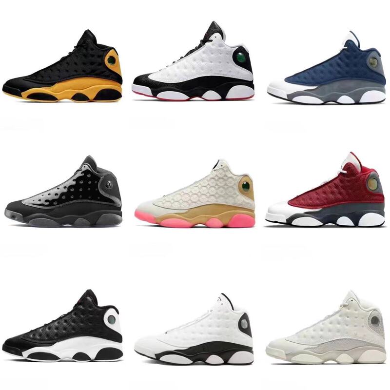 Putian Shoes Aj13 Black and White Panda White Orange Buckle Broken Black and Green Easter Egg Joe 13 Reverse Panda Men's and Women's Sports Basketball Shoes