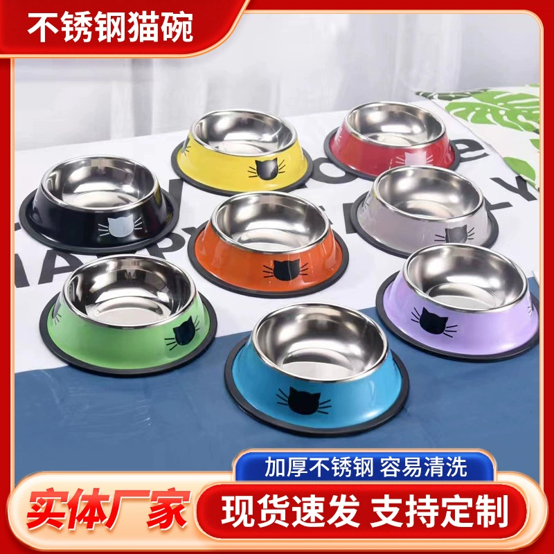 Трансграничные товары для домашних животных из нержавеющей стали миска для кошек, чтобы предотвратить опрокидывание большой собачий поилка для собак
