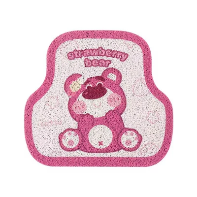 cute bear car mat wire: Universal Foot Pad - sitting-pink-bear-back-1