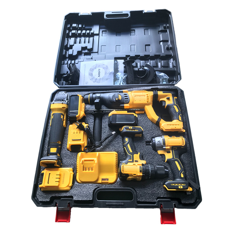 Amoladora angular eléctrica del hogar martillo eléctrico herramienta eléctrica traje de combinación herramienta eléctrica de litio destornillador de carga taladro de mano al por mayor