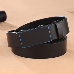 高端頭層牛皮無牙無孔自動皮帯男 商務正裝腰帶真皮無牙自動帶