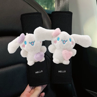 Seat belt shoulder pad, Shoulder Pads, Car Dolls, Car - ice-silk-plush-doll-shoulder-pads-pair-of-purple-and-pink