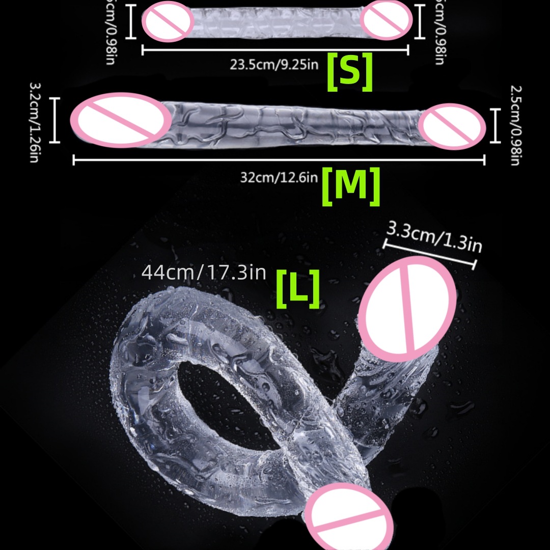 透明水晶双头龙仿真阳具后庭肛门塞假阴茎拉拉les自慰G点情趣性玩