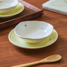 日本进口月光甜品盘一人食燕窝糖水碗碟组合高颜值家用点心盘