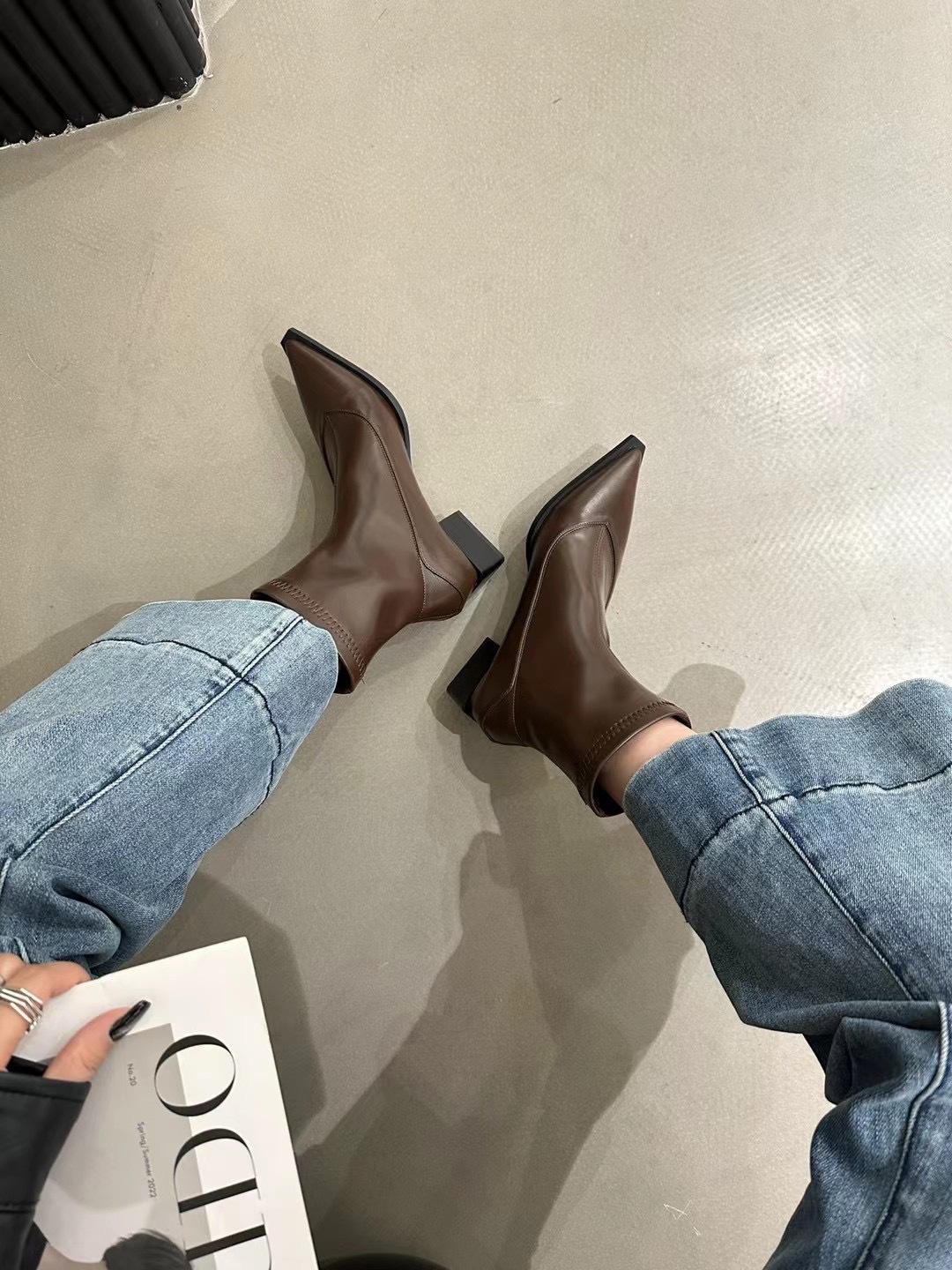 Escarpins à bout pointu ShoeVault pour femmes, nouveauté automne-hiver 2025, talon compensé, coupe ajustée, style européen et américain._voghion.com