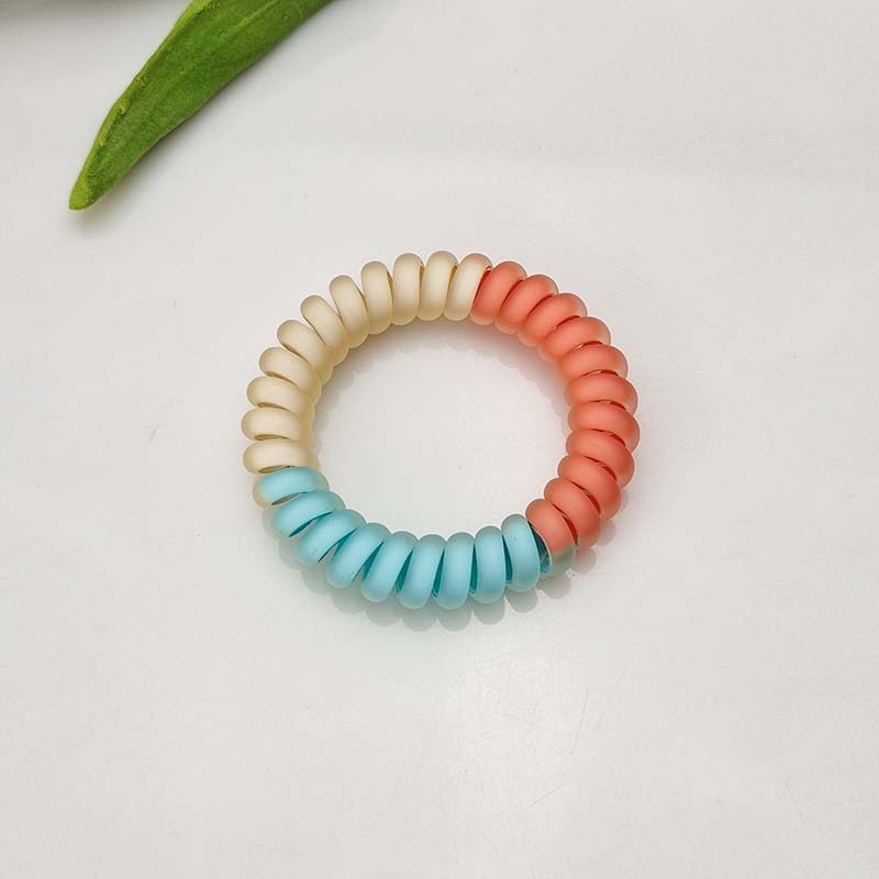 Silk screen three-color frosted phone cord-orange and blue khaki