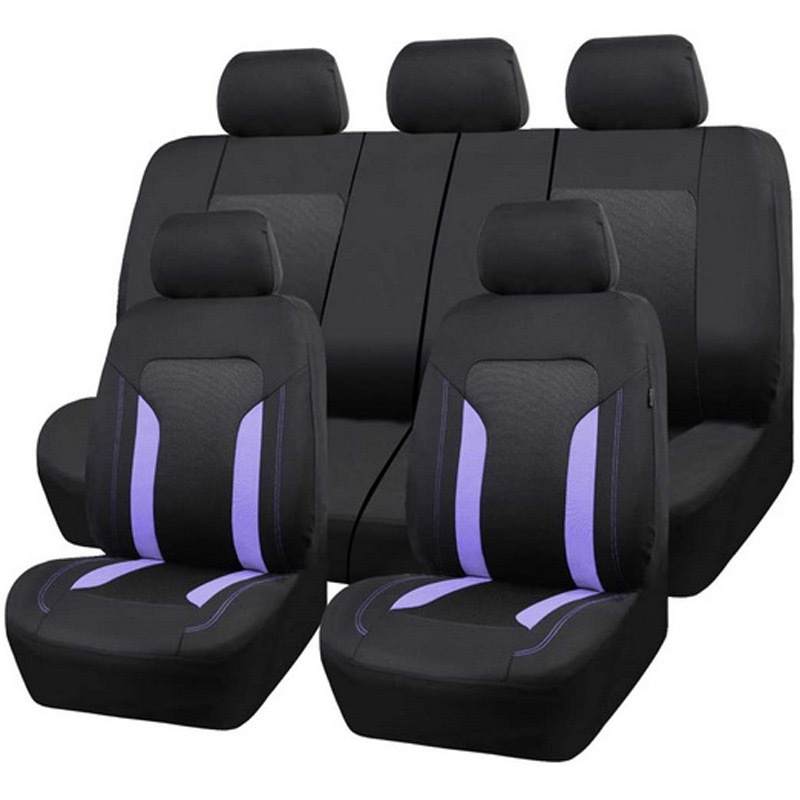 Cross-Border Hot-Selling Vertical Stripe Sandwich Splicing Fabric Universal Car Seat Cover Amazon Mercado Americano Temu Europe and America
