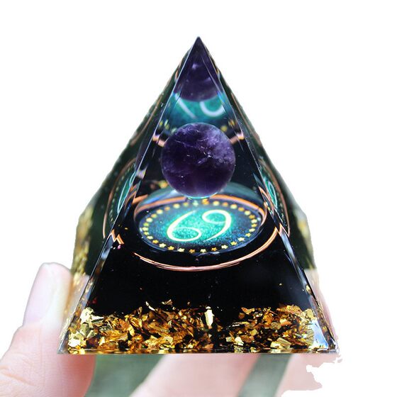 Foreign Trade New Products Amazon Explosions 12 Constellation Crystal Pyramid Ornaments 12 Constellation Chakra Resin Drops