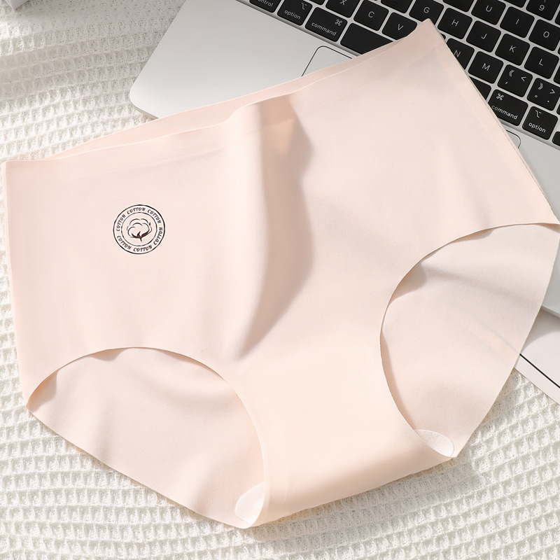 Ropa interior sin costuras para mujer, algodón puro, antibacteriano, transpirable, entrepierna, niña, ropa interior corta triangular de seda de hielo, ropa interior delgada deportiva, verano femenino