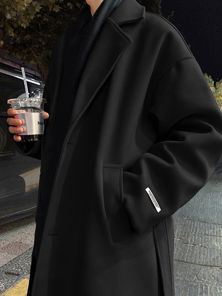 Shelby Mid-Length Wool Coat for Men, Autumn, British Style, Chic and Stylish, High-End Over-the-Knee Trench Coat