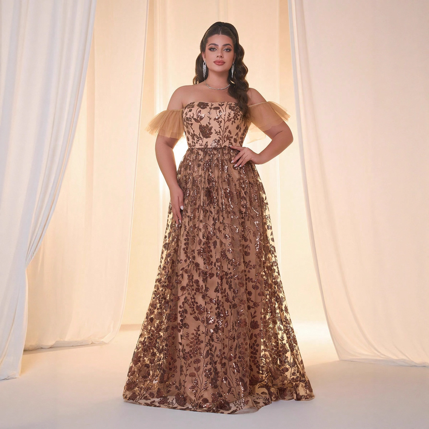 One-Shoulder High-End Evening Dress, Prom Host Party Dress, Women's Accessible Luxury Niche High-End Banquet Elegant Long Dress