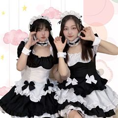 Miracle Warm World Tour Lolita Princess Cute Set Cosplay Black and White Chocolate Maid Outfit