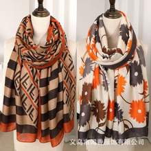 2025轻奢高级感棉麻手感围巾保暖舒适洋气丝巾外出穿搭时尚长披肩