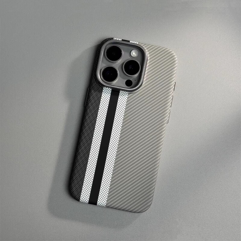 iPhone17ProMax用ケブラーパターン磁気吸着ハードケース16カーボンファイバーパターン耐衝撃保護ケース|undefined