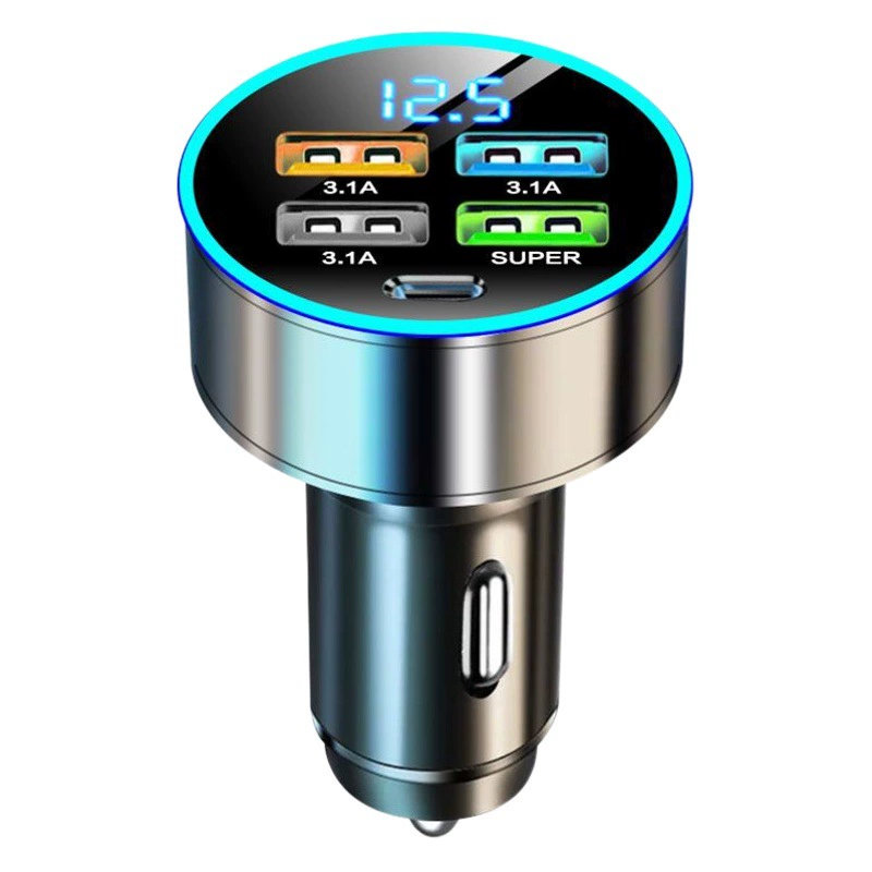 Автомобильное зарядное устройство Супер быстрая зарядка Автомобильный адаптеры Пять зарядных устройств Apple PD Быстрая зарядка с несколькими портовыми зарядными головками
