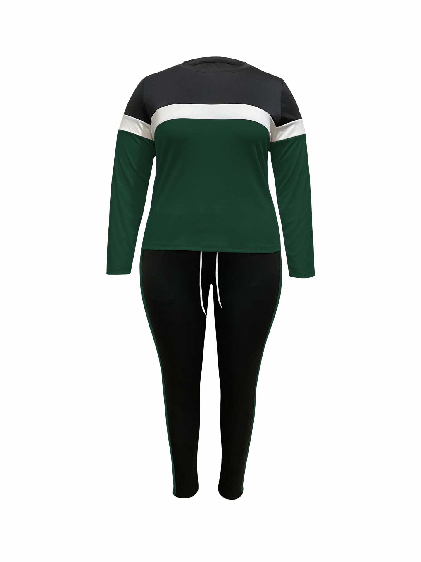 Damen Colour-block Lounge Set Mit Langarm T-shirt Und Jogger_voghion.com