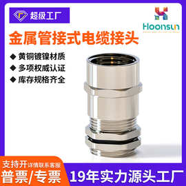 鸿祥金属黄铜镀镍管接式内螺纹电缆防水接头MPG螺纹Hoonsun