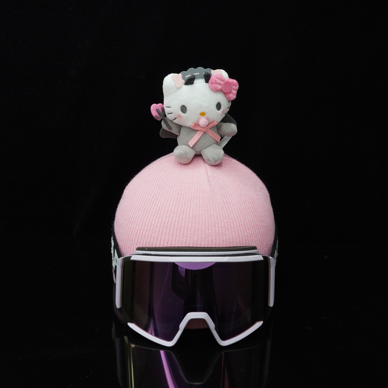 Personalized Creative Accessories Gray Pacifier Hello Kitty Doll Ski Skating Helmet Snow Helmet Cute and Cute Decoration