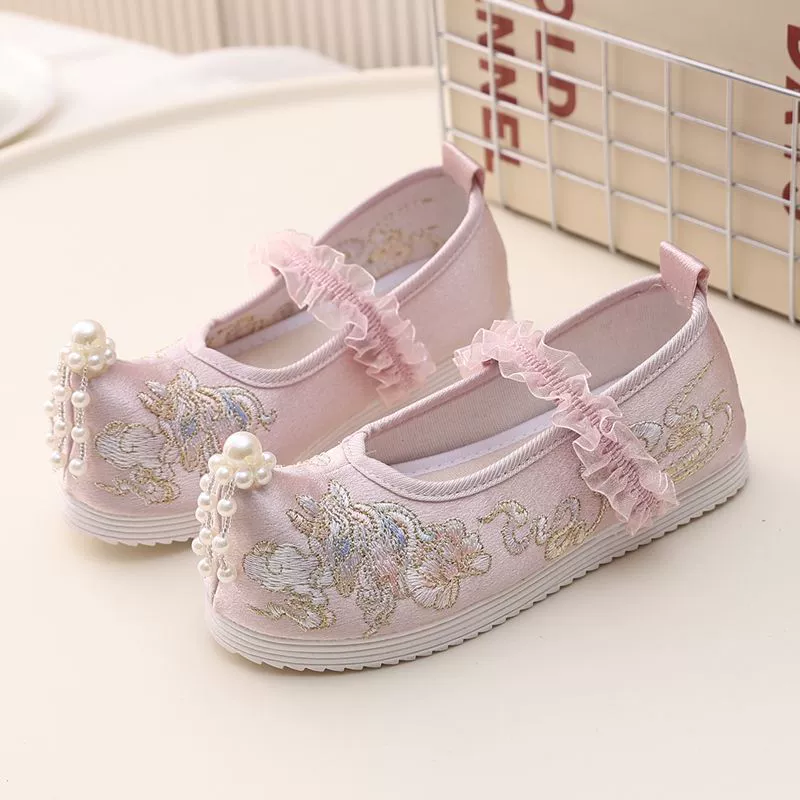 Вышитые туфли для девочек весной и летом в китайском стиле тканые туфли