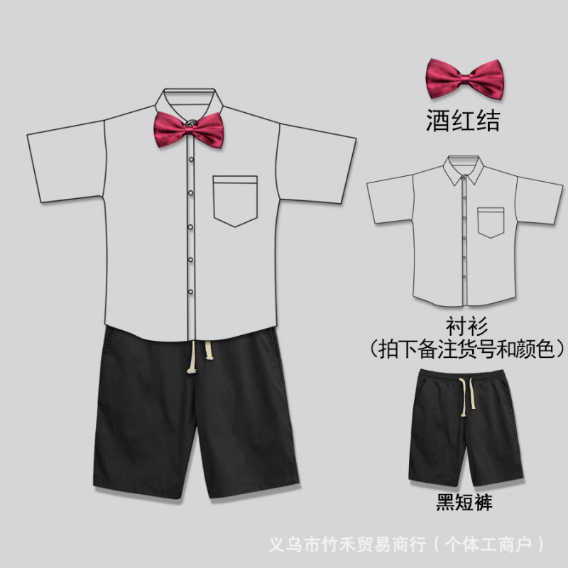ベストマンスーツ、兄弟シャツ、メンズ半袖パンツ、兄弟スーツ、夏の結婚式、面白いパフォーマンススーツ、卸売可能|undefined