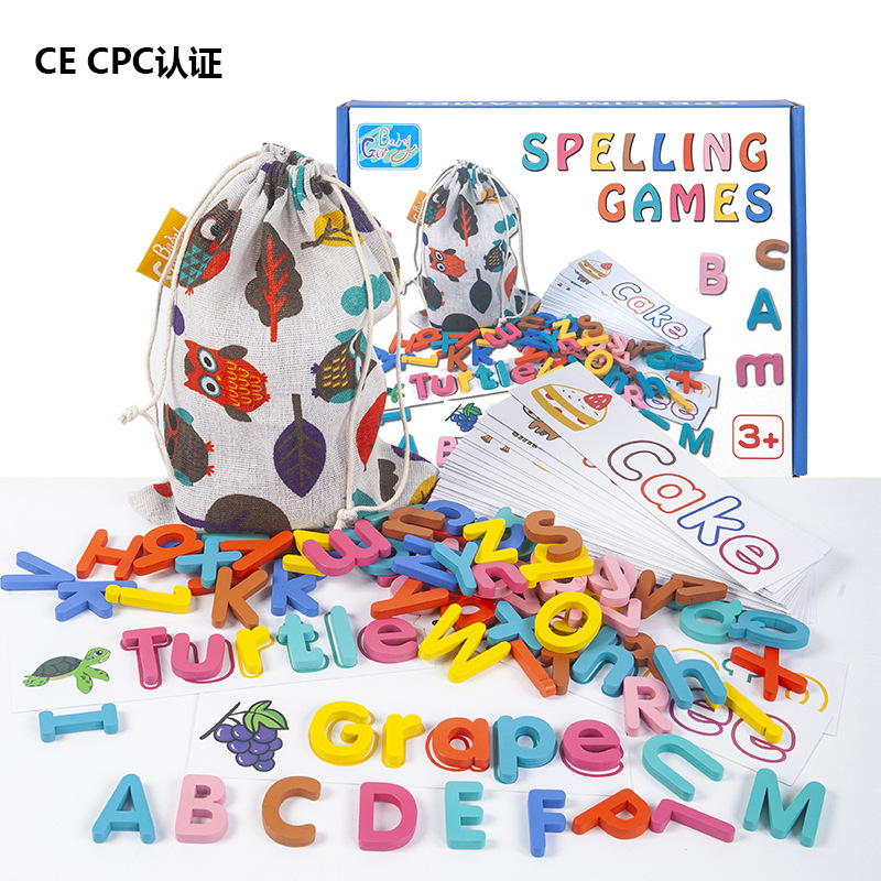 Cross-border CPC English letter spelling word game children's early education puzzle English card matching toys wholesale