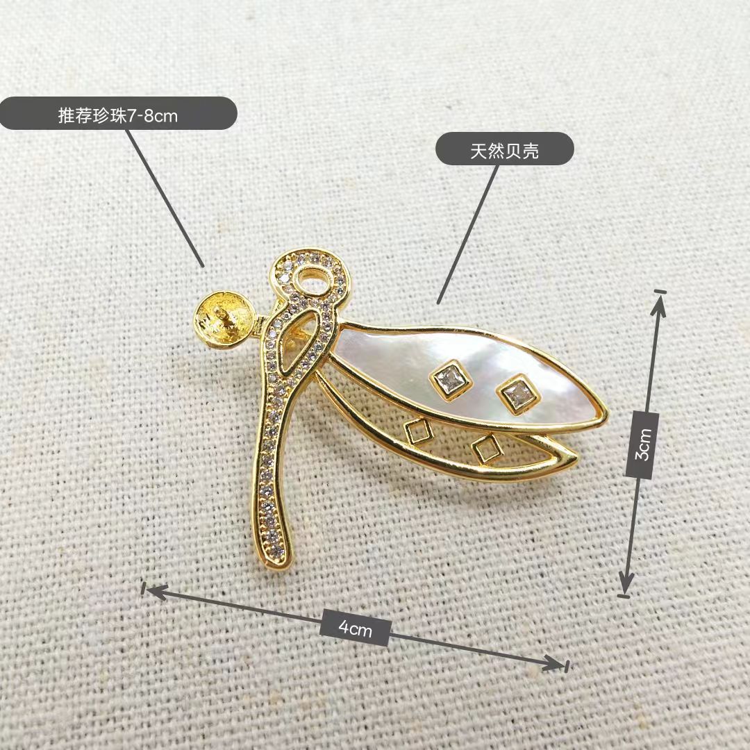 Broche DIY accesorios de cobre zircón mariposa broche de decoración broche de abrigo semiacabado