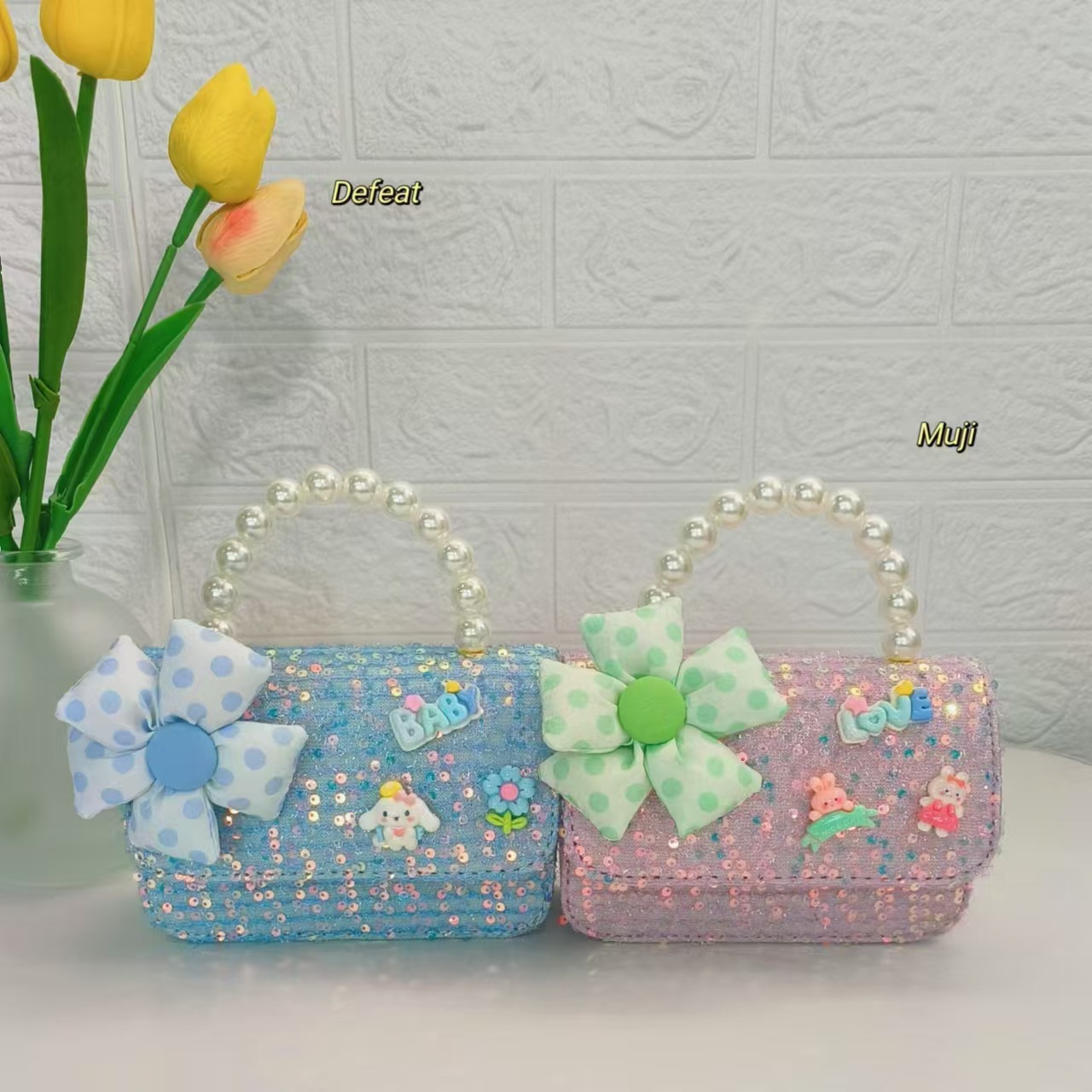 Bagos para niños de perlas de jade Gui, bolsos de perlas de viento, bolsos de cadena, bolsos de accesorios para niñas, bolsos cuadrados, bolsos de hombro.