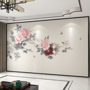 ✅ Wallpaper Customized 3D Stereo Atmospheric Peony Flower and Bird Tv Background Wall Wallpaper Living Room Wall Covering Bedroom Wall Covering