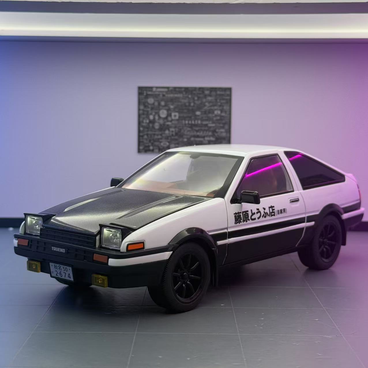 OK modelo de coche 1:18 Toyota AE86 modelo de sonido de coche de aleación decoración de moda coche de juguete deslizante para niños