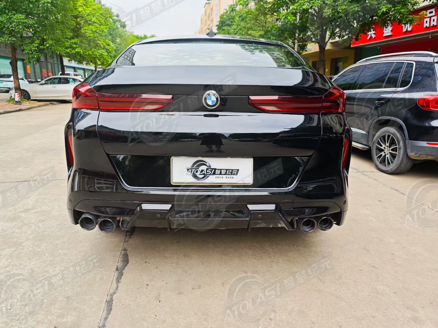 Suitable for Bmw X6 E71 Upgrade to New X6M Old-To-New Body Kit, Front and Rear Bumper Assembly, Four Exhaust Tips, Wheel Arches