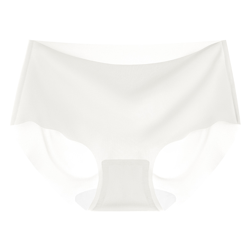 Ropa interior de seda de hielo para mujer 7A entrepierna de seda antibacteriana cintura media sin costuras para niña pantalones cortos triangulares deportivos estilo fino ropa interior transpirable verano
