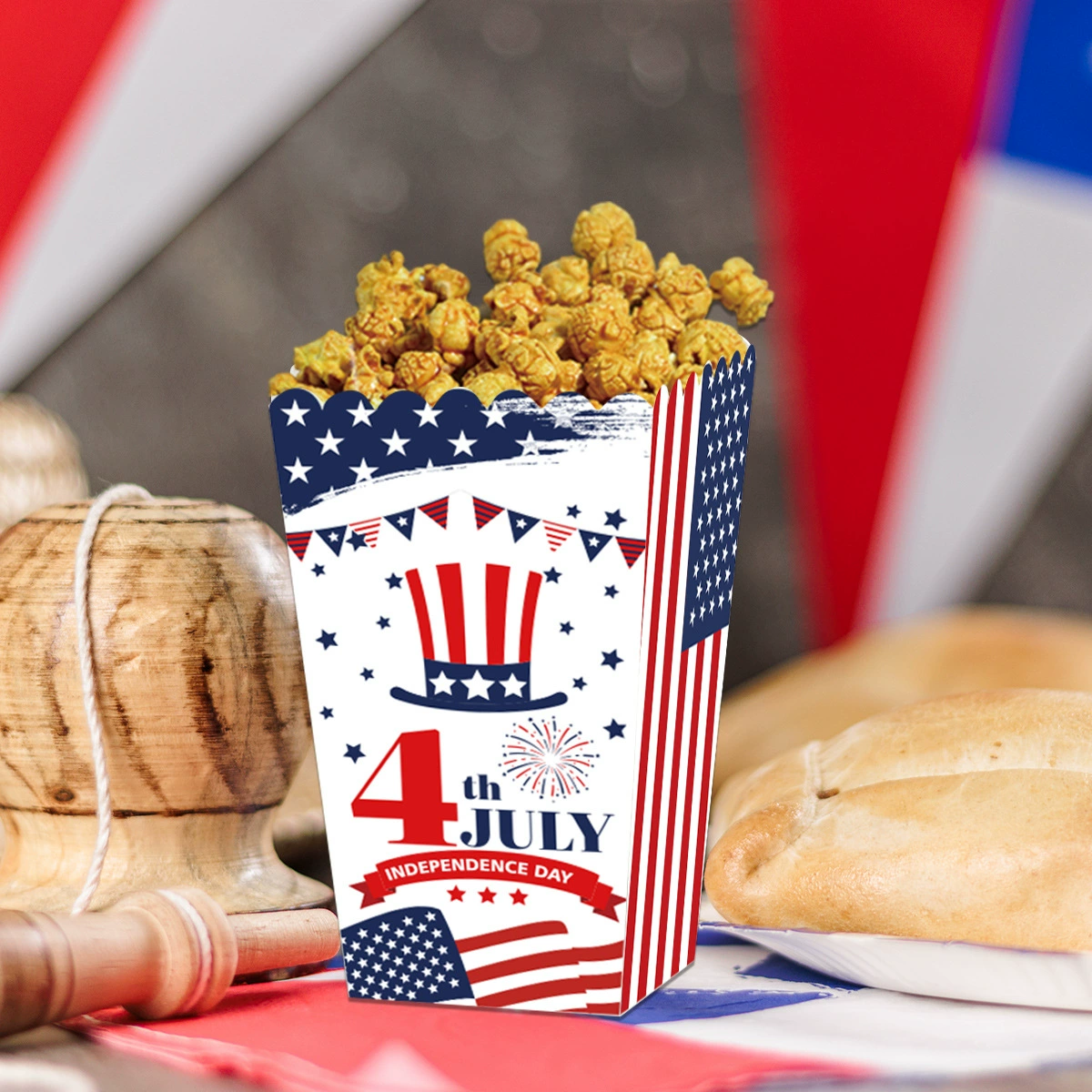 П popcorn коробки кДня независимости, экологичный картофелеподъём, набор патриотических 4/8/12 шт.