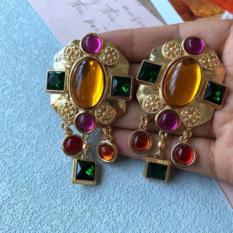 Серебряная игла-сердечко с двух сторон, серьги-цереты, с камнем, цветочный