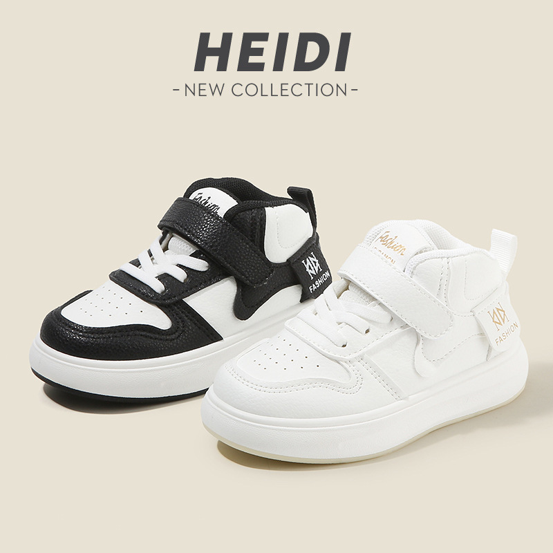 儿童运动鞋2026春秋新款男童小白鞋高帮女童休闲鞋软底宝宝板鞋单