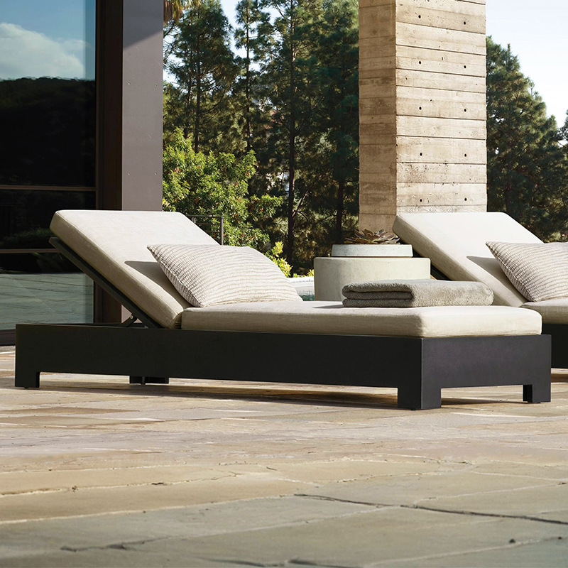 Sofá de aleación de aluminio al aire libre patio al aire libre jardín anticorrosión muebles de madera maciza hotel villa resort sofá teca image 4