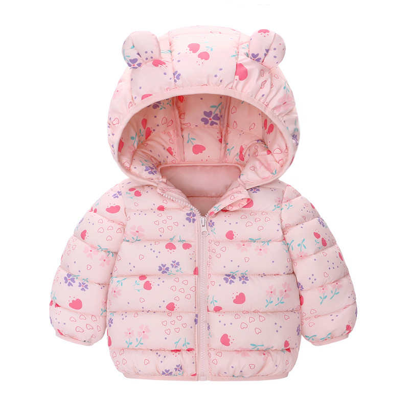 Chaqueta acolchada de algodón para bebés Otoño e Invierno chaqueta acolchada de algodón superior de oreja de dibujos animados chaqueta acolchada de algodón