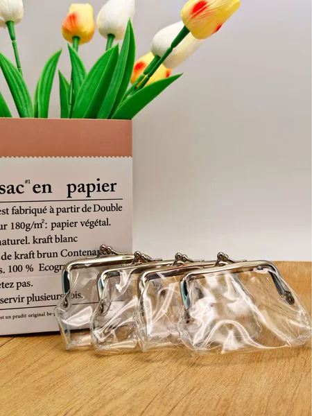 Coin Purse New Transparent Storage Clip Cosmetic Bag Pvc Material Gift Handbag Bag Doll Accessories