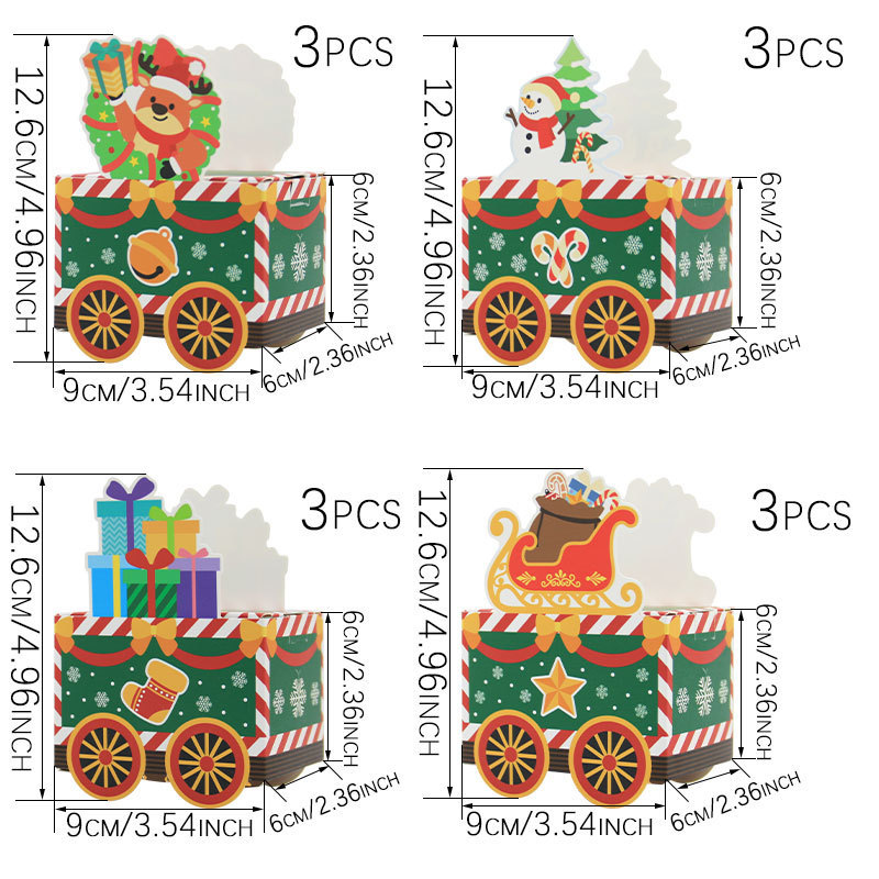 クロスボーダー temu クリスマスカレンダーボックス新しいクリスマスアドベントカレンダートレインキャンディボックスギフト包装紙箱|undefined