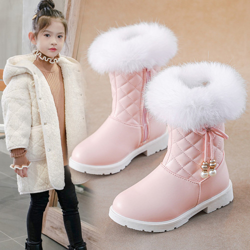 Girls' Boots—Autumn and Winter New Arrival, Korean Style, Thickened and Warm for Older Children, Princess Boots, Cotton Boots, Kids' Snow Boots