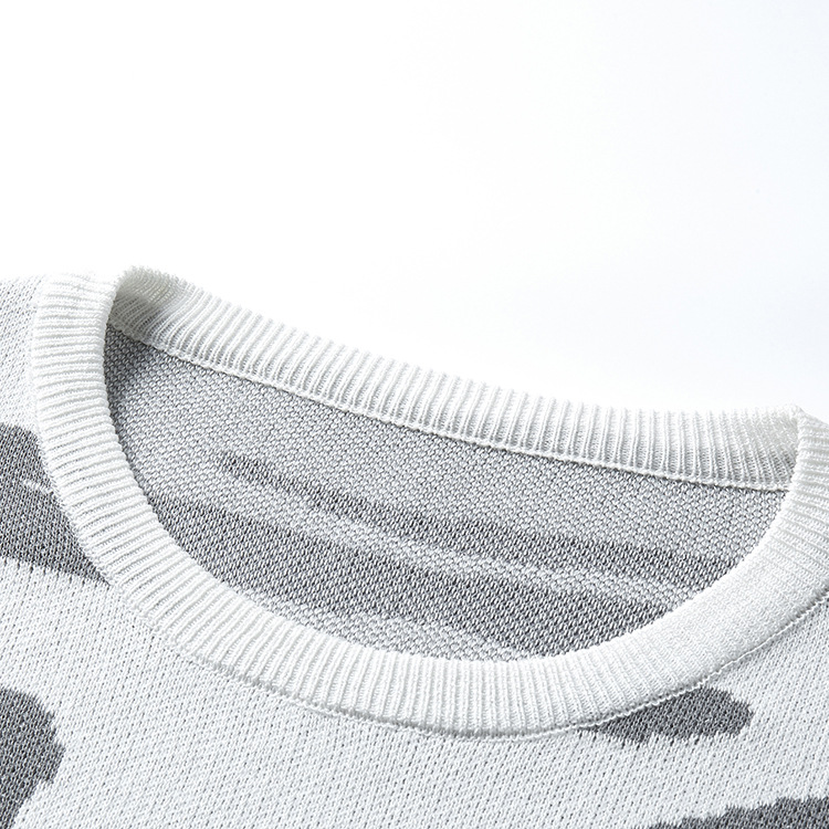 Vintage-Strickpullover für Damen und Herren, lockere Passform, langärmelig (Rundhalsausschnitt, antibakteriell, lässig & stilvoll, minimalistischer Kontrastbesatz)_voghion.com