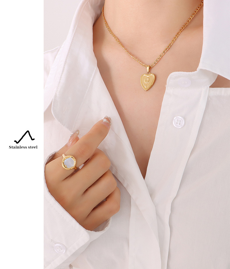 French Style Geometric Titanium Steel Necklace Plating Stainless Steel Necklaces