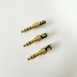 3.5 Headphone Repair DIY Plug 4-Section Pure Copper Original Sound with Microphone Two-Channel Wire-Controlled Microphone Gold-Plated Soldering Head