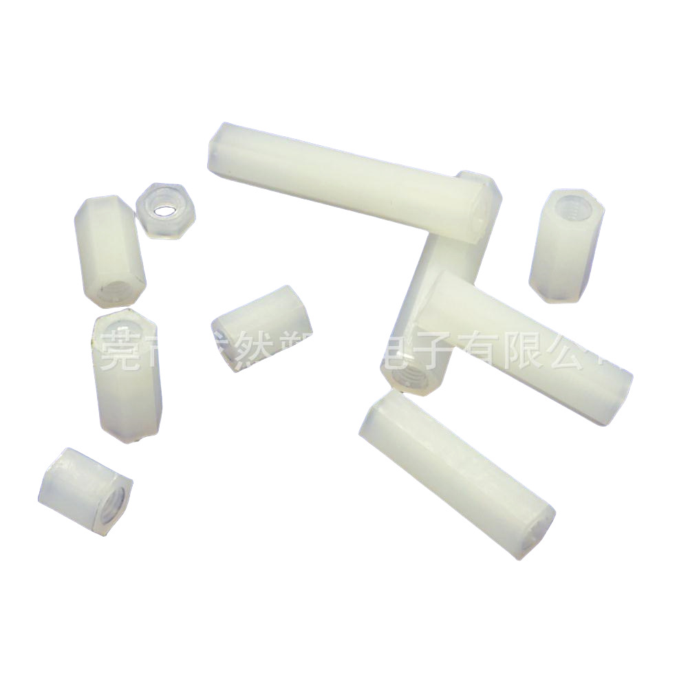 龙然厂家直销六角双通隔离柱HTP-3系列 内螺纹尼龙间隔柱 支撑柱