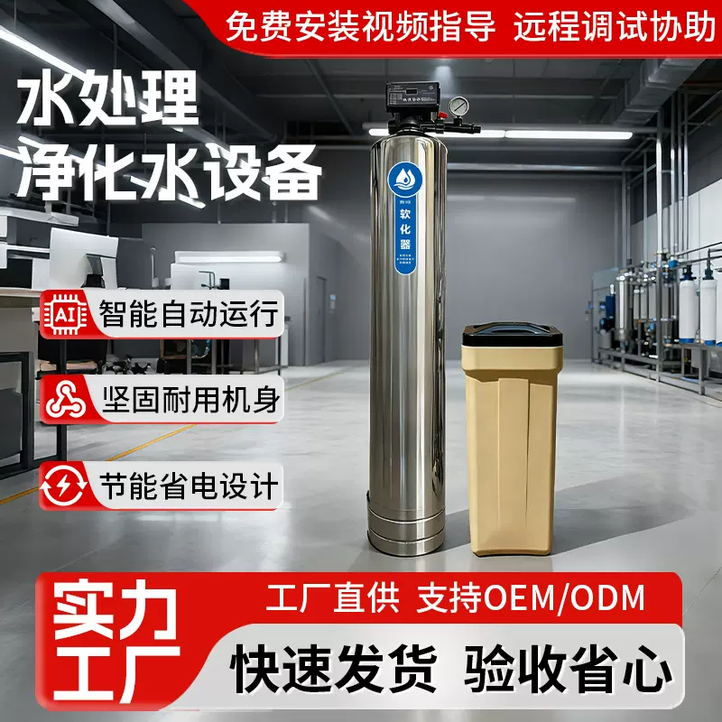 全自动不锈钢软化水处理设备工业软水机防水垢泥沙杂质过滤净水器